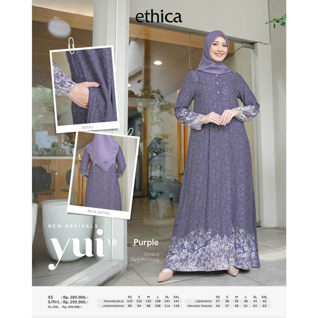 BAJU ETHICA YUI 18 ORI/ GAMIS ETHICA YUI 18 TERBARU/ GAMIS MUSLIMAH CASUAL ETHICA YUI 18 ORIGINAL