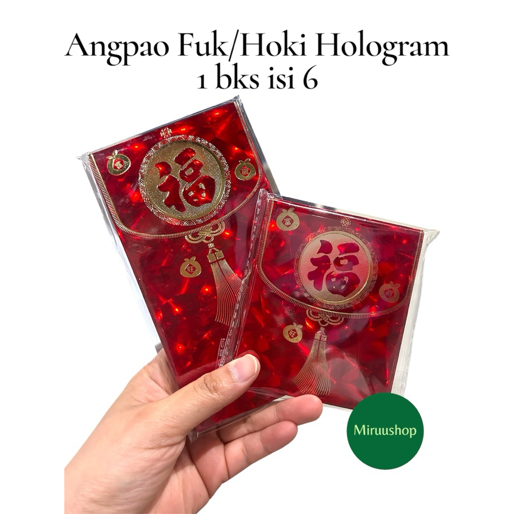 

Angpao fuk hoki hologram panjang/pendek premium isi 6bh