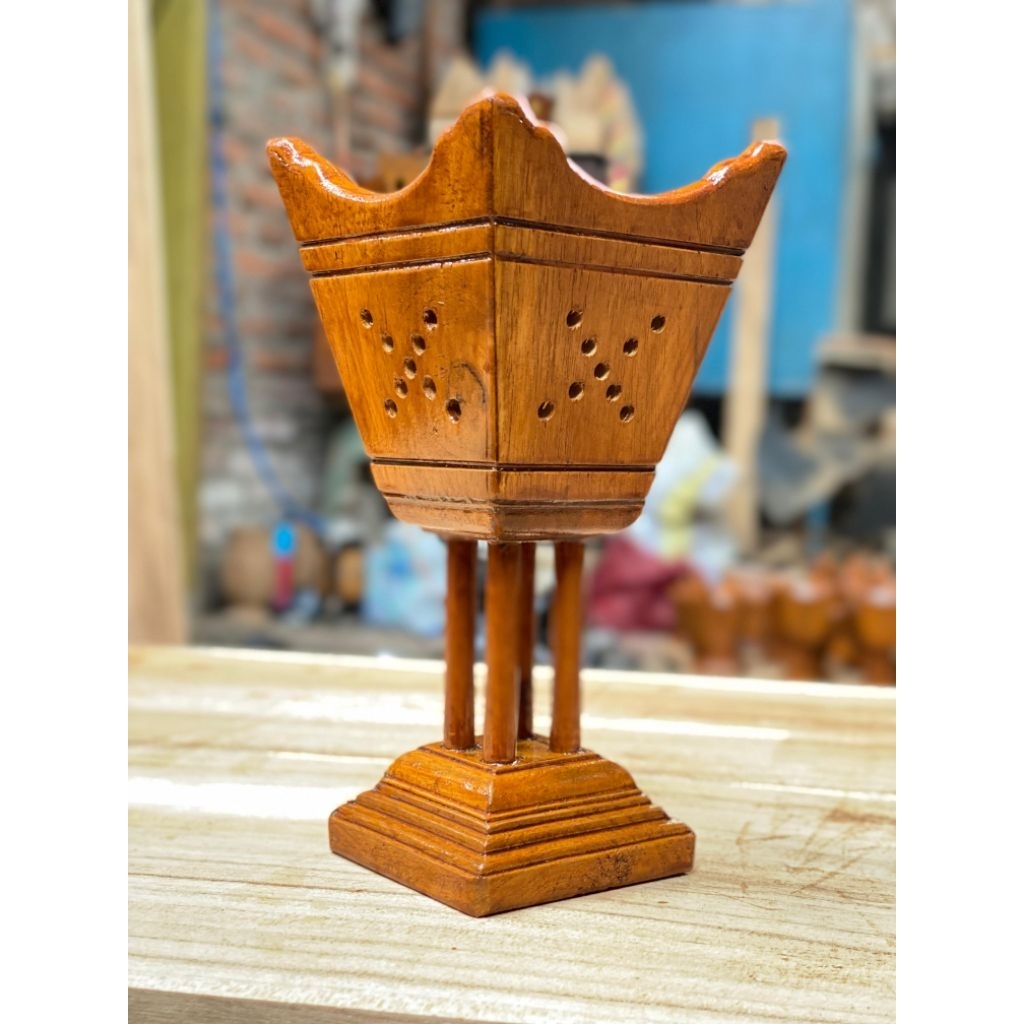 Prapen Bukhur  Tempat Wadah Bakar Dupa  Prapen Kayu Jati  Mabkhara Buhur