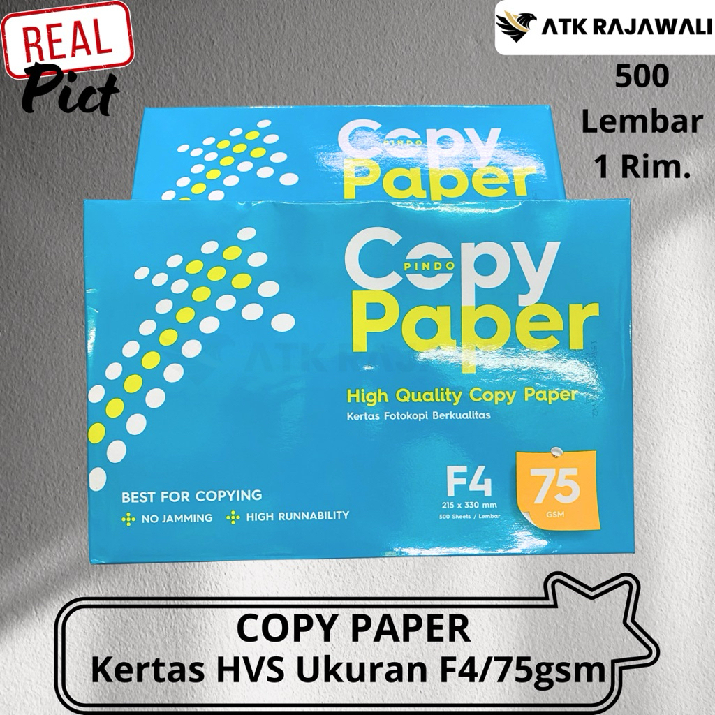 

Kertas HVS Copy Paper F4 / Folio 75 Gsm Isi 500 Lembar / 1 Rim HVS CopyPaper