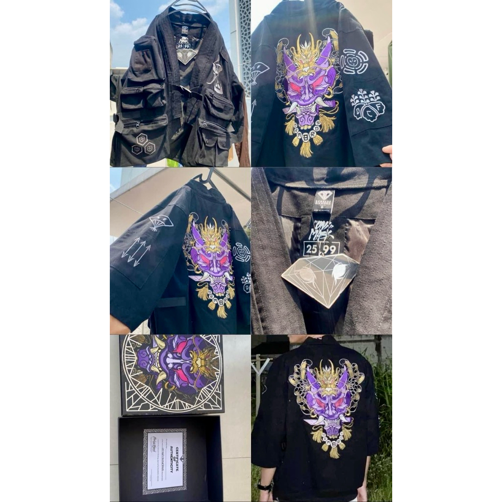 DREAMBIRDS DIAMOND “ONI MASK II” TACTICAL KIMONO SIZS M