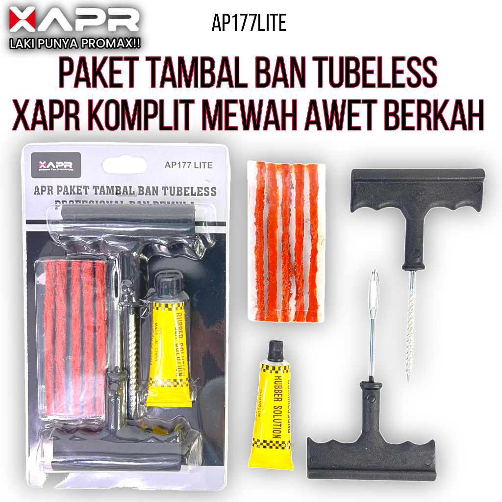 APR PAKET TAMBAL BAN TUBLESS ALAT TAMBAL BAN MOBIL MOTOR AP177LITE