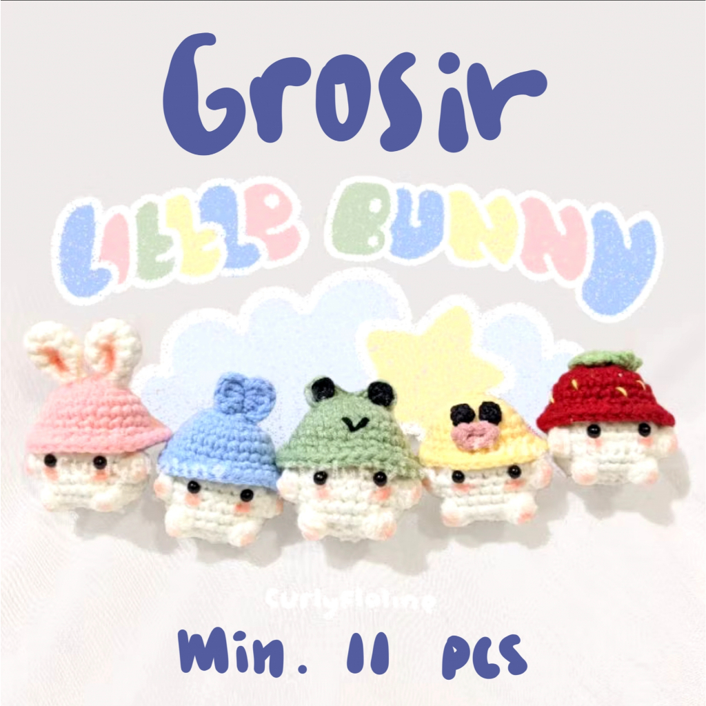 [GROSIR] LITTLE BUNNY mushroom amigurumi keychain gantungan kunci gift souvernir unik dan hadiah