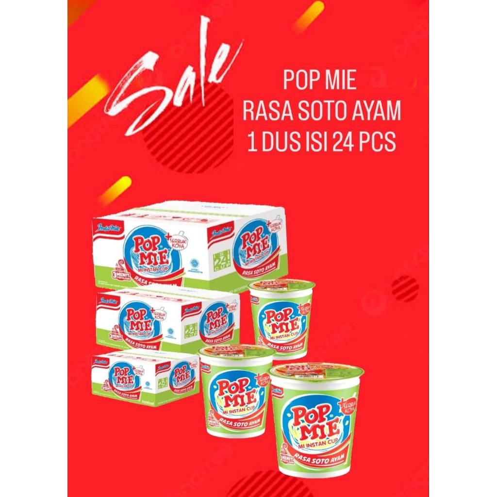 

POP MIE RASA SOTO AYAM 1 DUS ISI 24 PCS