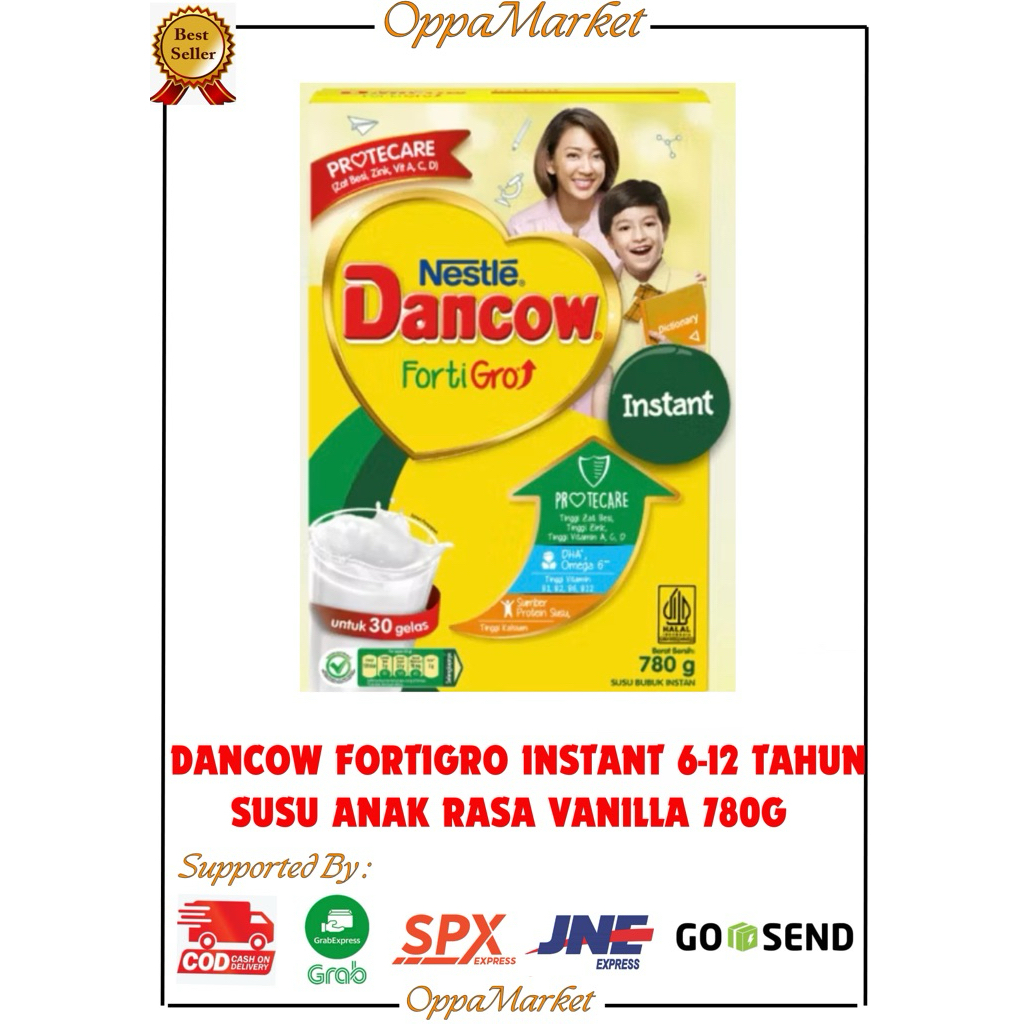 

Dancow Fortigro Instant Susu Pertumbuhan Anak 6-12 Tahun Rasa Vanila 780G