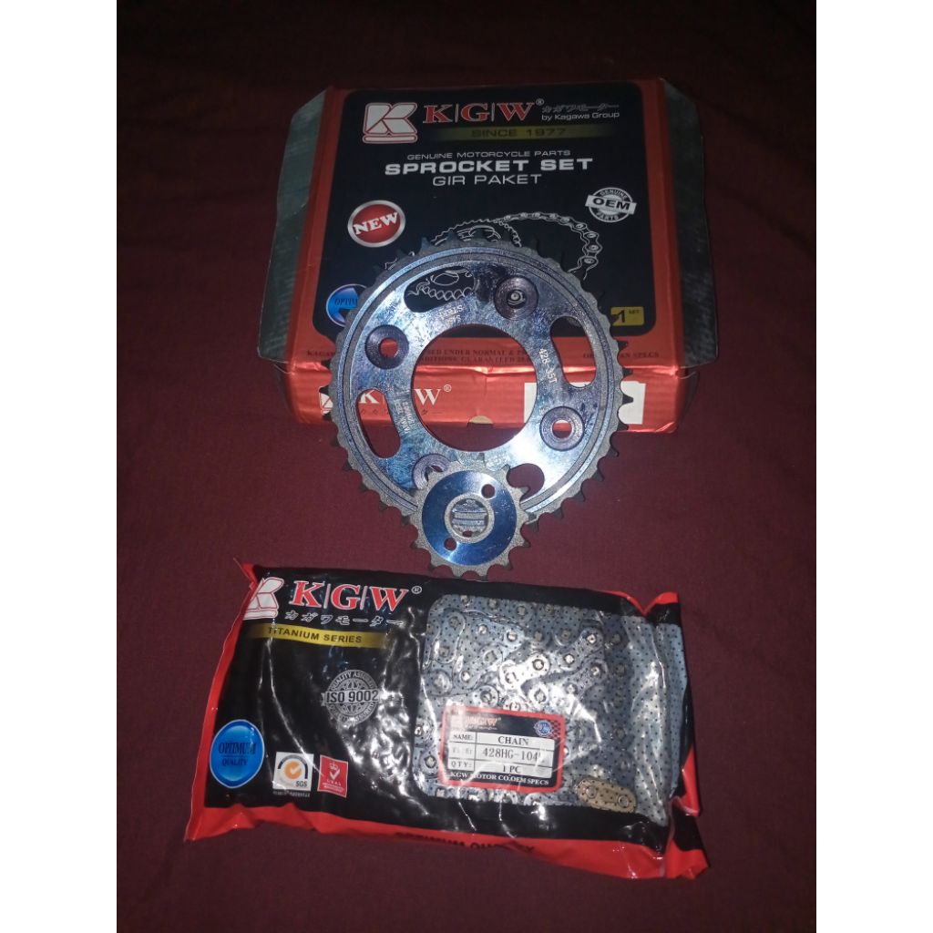 gir set/gir paket merek KGW untuk motor kharisma Revo abs fit new