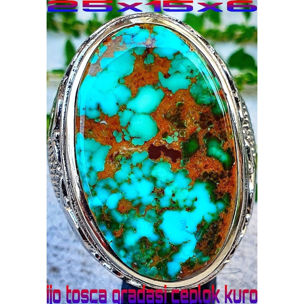 Batu Akik Pirus Persia Super Urat Emas