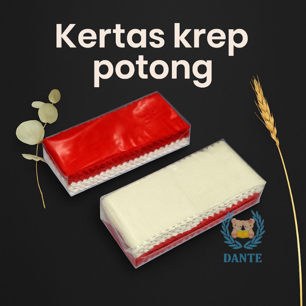 

Kertas Krep Potong Merah Putih( Kertas Dekorasi )