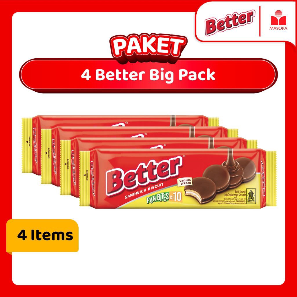 

Paket 4 Biskuit Better Big Pack 100 Gram