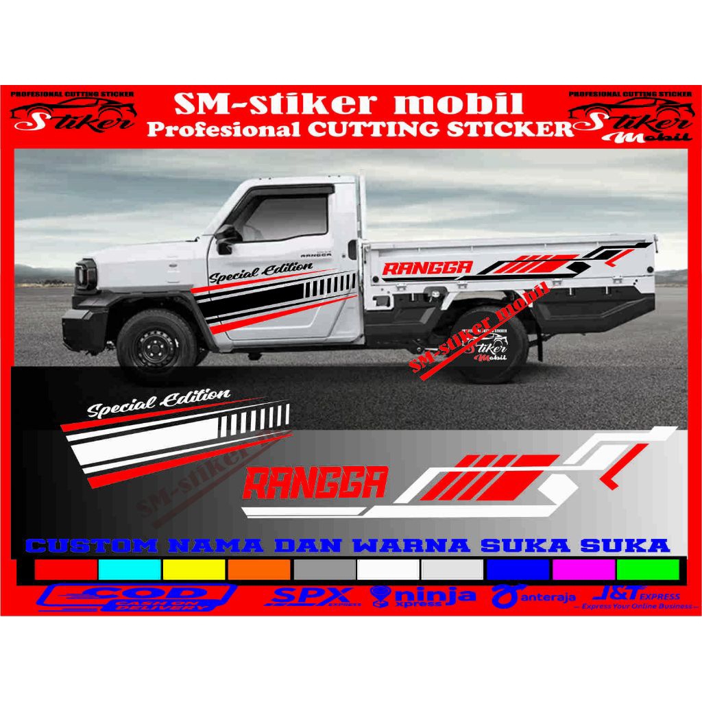 stiker mobil hilux rangga hilux strada triton navara single cabin doble cabin