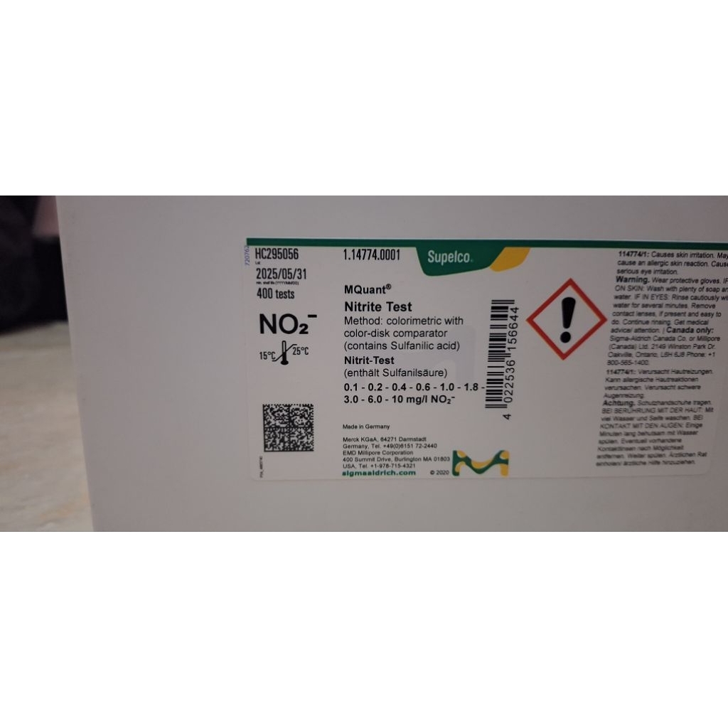 Nitrit NO2-  Test Kit Merck 1.14774.0001 (400 Test)