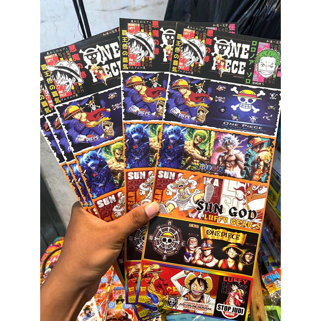 

5Pc/Lembar Mainan Anak Label Sticker One Piece