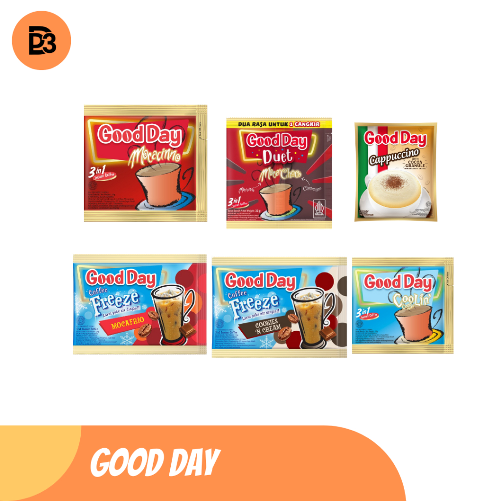 

Kopi GOOD DAY Semua Varian - Moccacinno / Cappuccino / Frezee