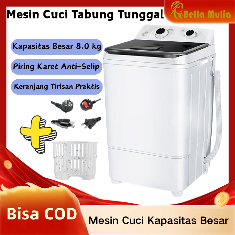 Mesin Cuci Mini Portable 4.5KG Kapasitas Besar, Mesin Cuci & Sepatu 2-in-1, Hemat Listrik untuk Ruma