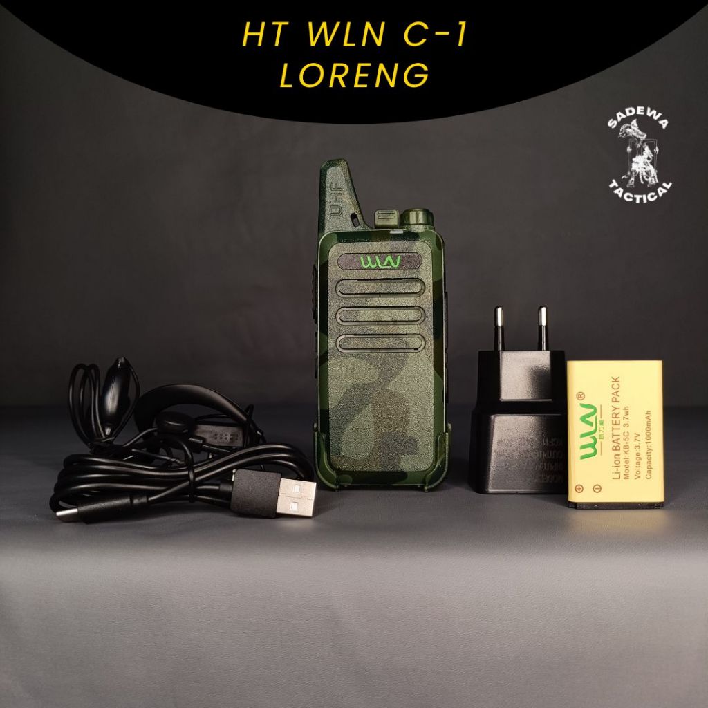 HT WLN Single Loreng / HT WLN UHF radio dua arah radio C1 walkie-talkie / HT WLN KD C1 Free Headset 