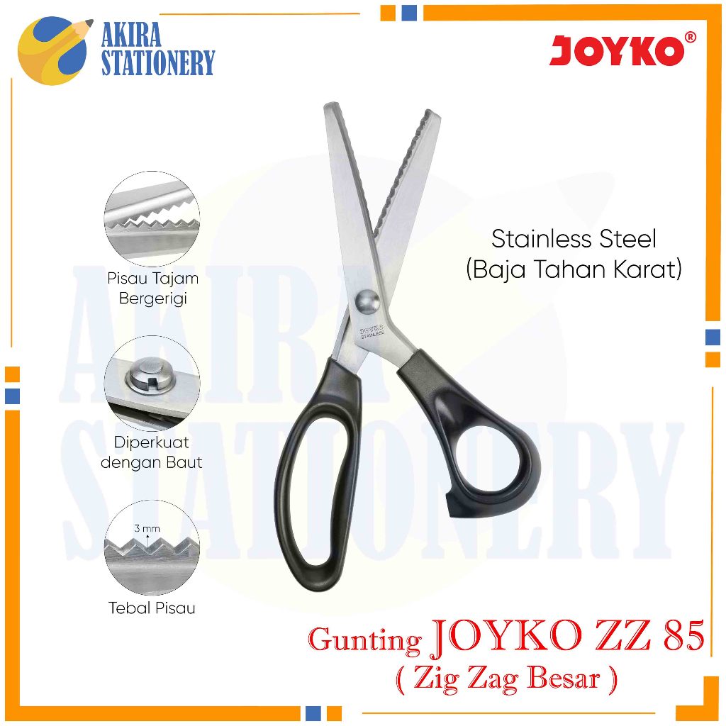 

Gunting Joyko ZZ 85 Dekorasi / Zig Zag Scissors ZZ85 / Gunting Kain Gerigi Besar / Gunting Zigzag JOYKO ZZ 85 - Gunting kertas ZigZag