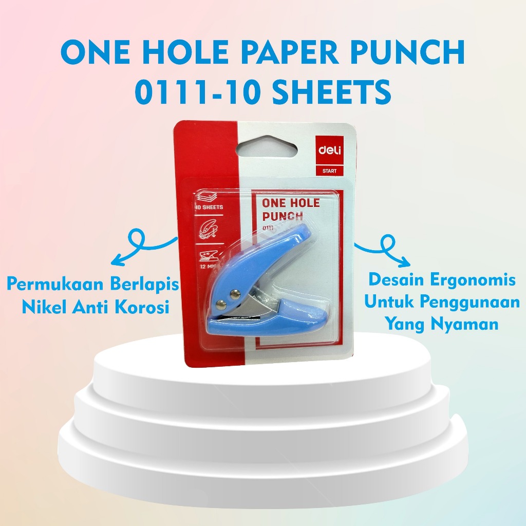 

DELI PELUBANG KERTAS NO.E0111/DELI ONE HOLE PUNCH/PEMBOLONG 0111/Deli E0111 Pembolong kertas 1 hole Punch 10sheets