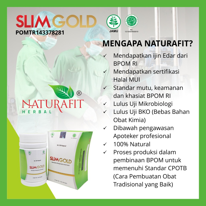 Kapsul Pelangsing Obat Diet Herbal Penurun Berat Badan Menjaga Berat Tubuh Ideal - Slim Gold