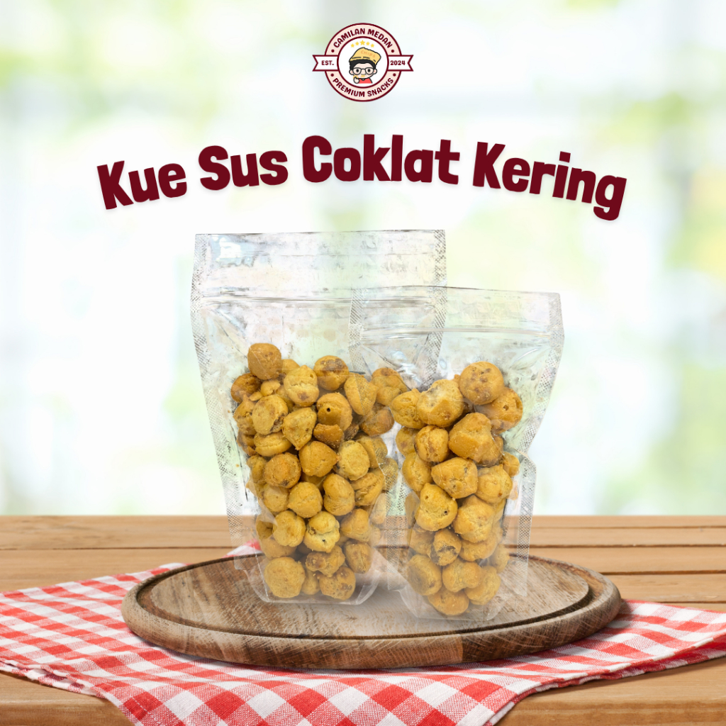 Duosus 100gr Kue Soes Kering Isi Coklat Sus Premium Snack Grosir Camilan Medan