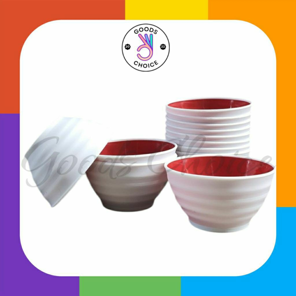 Mangkok Ramen Ulir 567 / Mangkok Ramen Merah Putih