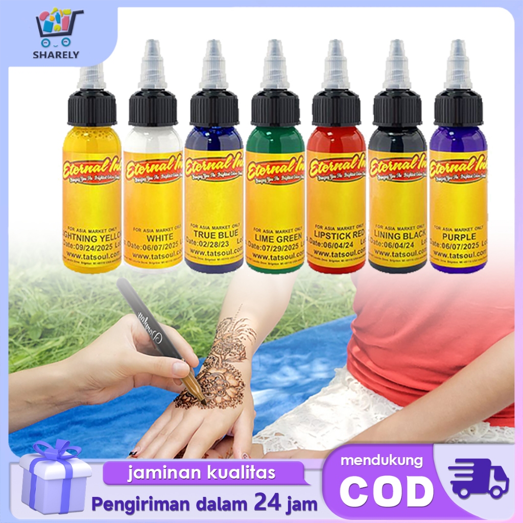7/16 Warna 30ml Tinta Tato Set Pigment Tato Sulam Tinta Tato Permanen Tato Tinta Set
