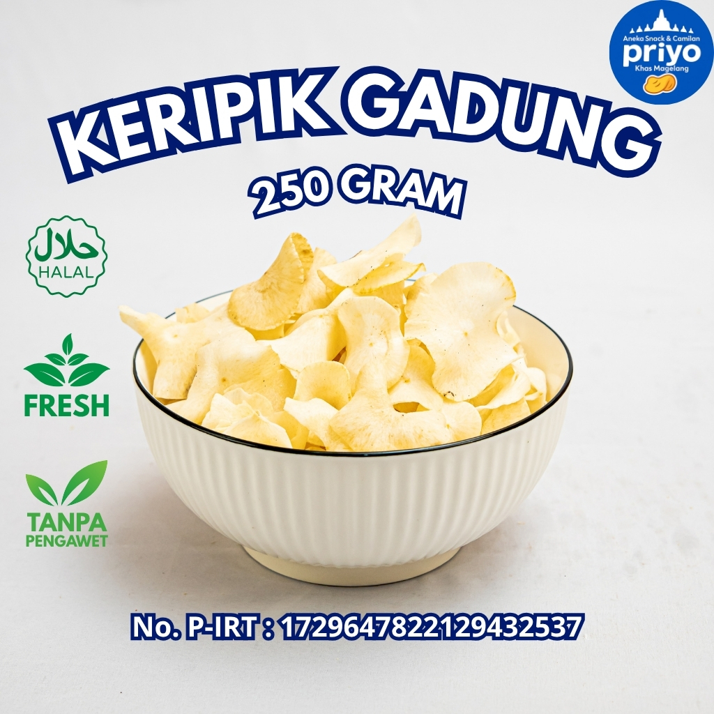 

Keripik Gadung 250gr Priyo Snack Khas Magelang Renyah Gurih Halal Tanpa Pengawet