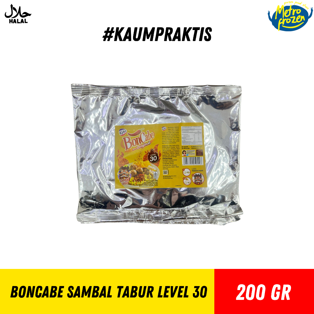 

KOBE Boncabe Sambal Tabur 200gr //boncabe level 10 //boncabe level 15 //boncabe level 30
