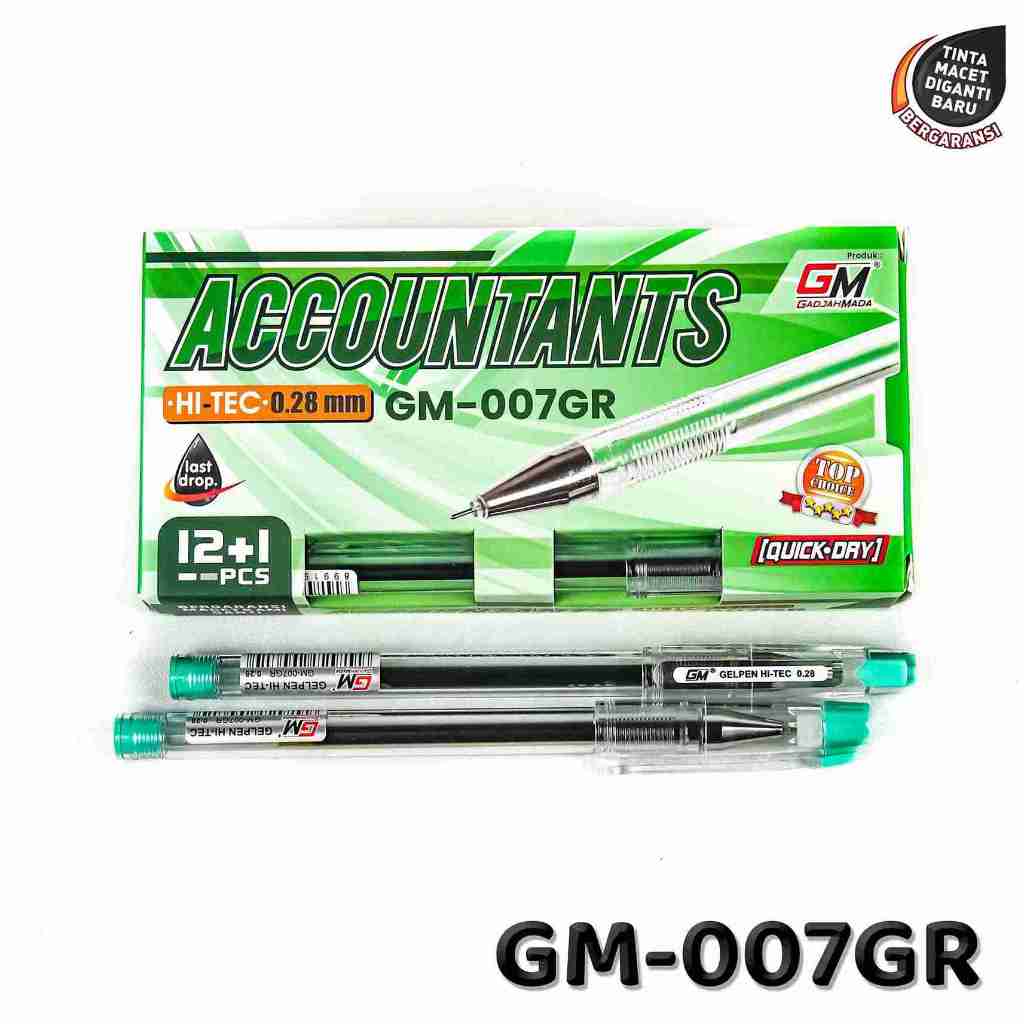 

Gelpen HiTEC 0.28 type GM-007 warna Hijau 1 box isi 12pcs + 1Pcs