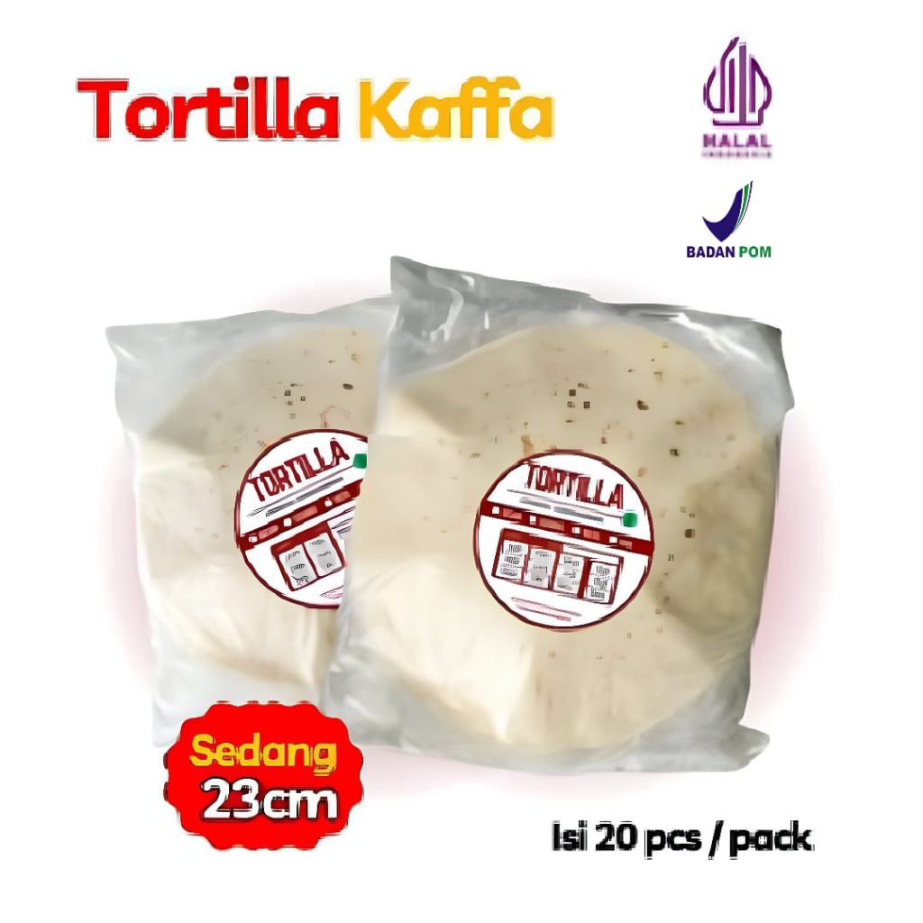 

Tortilla PREMIUM Kaffa 23cm 1 pack isi 20 lembar HALAL 100%/Kulit Kebab Sedang/KUALITAS PREMIUM FROZEN FOOD