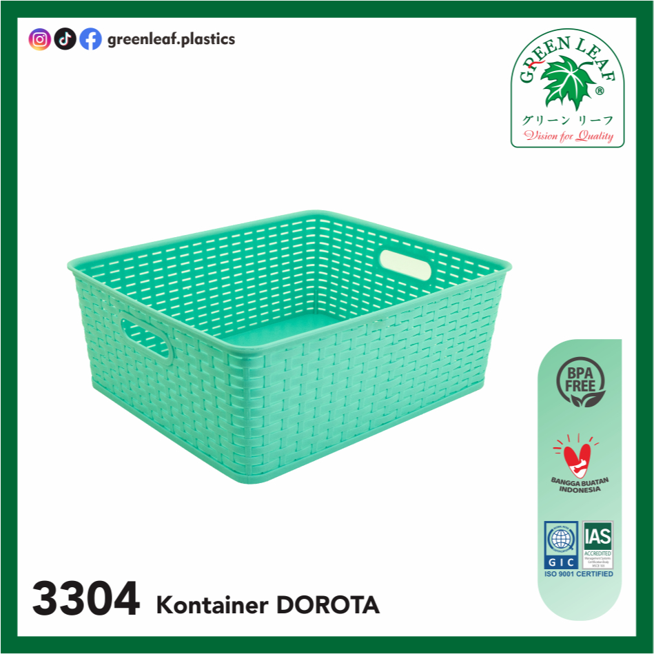 Green Leaf Keranjang / Container Mini Dorota (3304)