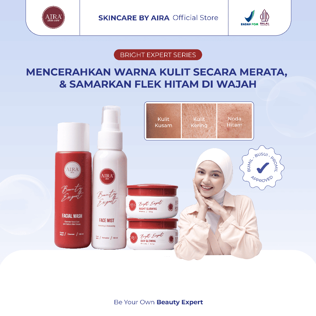 AIRA - Bright Expert Series - Skincare bumil busui promil friendly - mencerahkan wajah, buat muka gl
