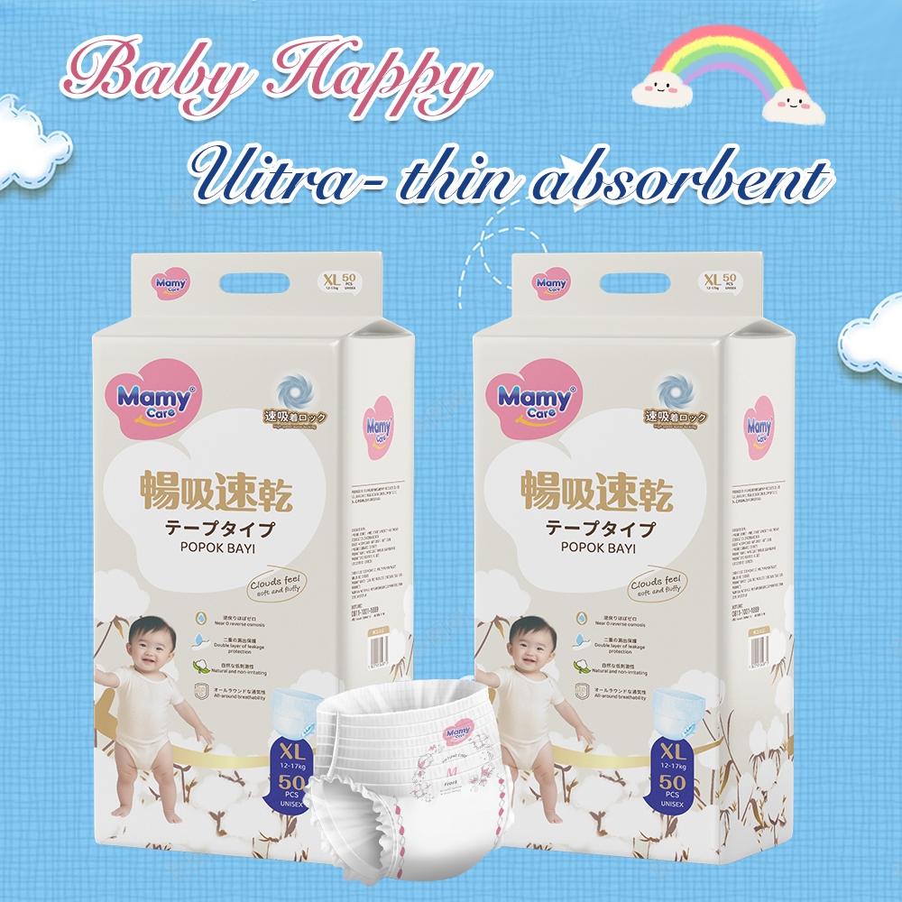 Mamy Care Celana Popok Bayi Ultra Tipis & Bernapas – Cepat Serap & Nyaman, Ukuran S–XXXL