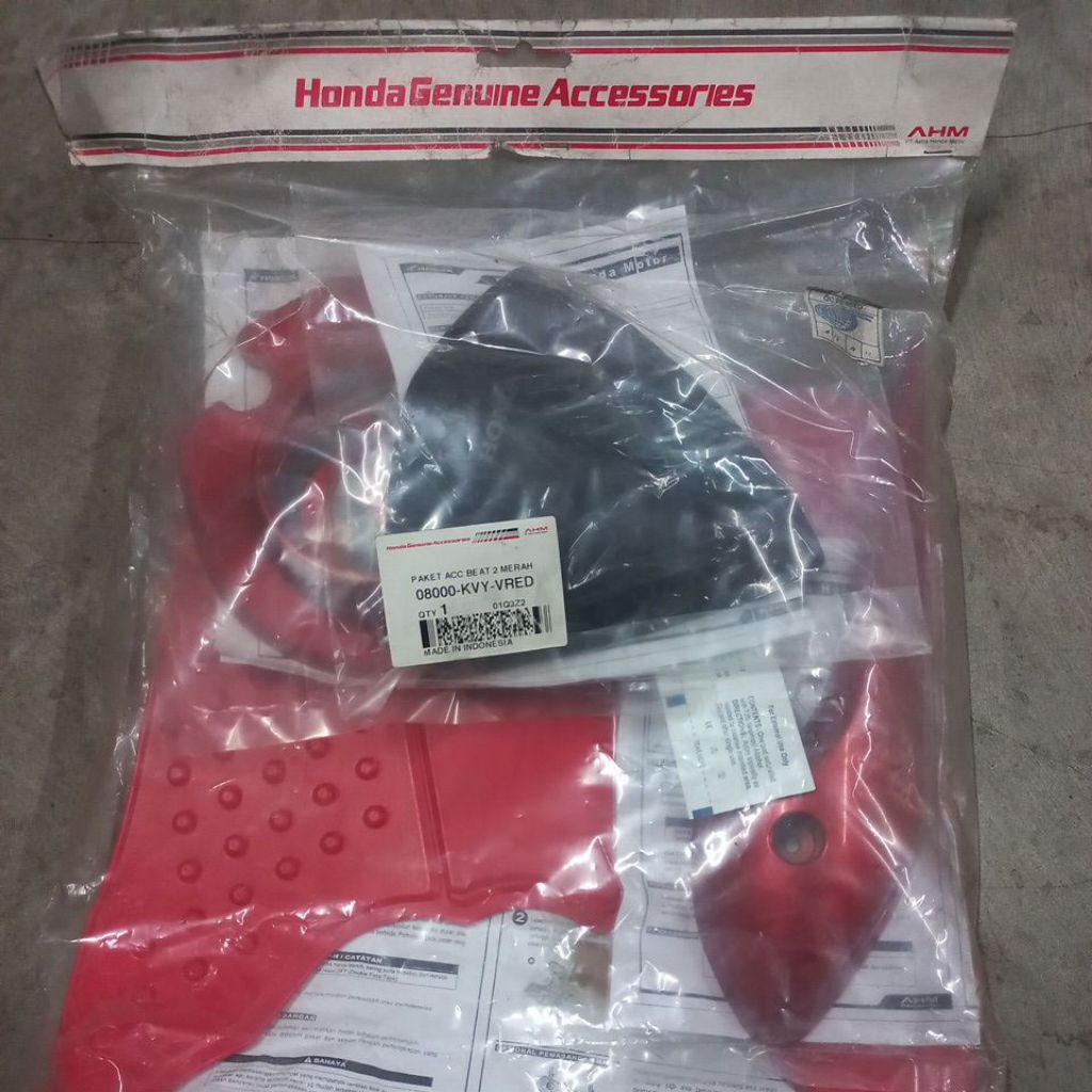 08000KVYVRED – PAKET ACC BEAT 2 MERAH, PAKET AKSESORIS LENGKAP MERAH BEAT KARBU ORI AHM