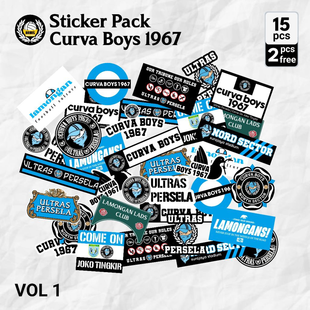 

Sticker Pack Curva Boys 1967 Vol 1 | Persela Lamongan Fans Ultras Persela