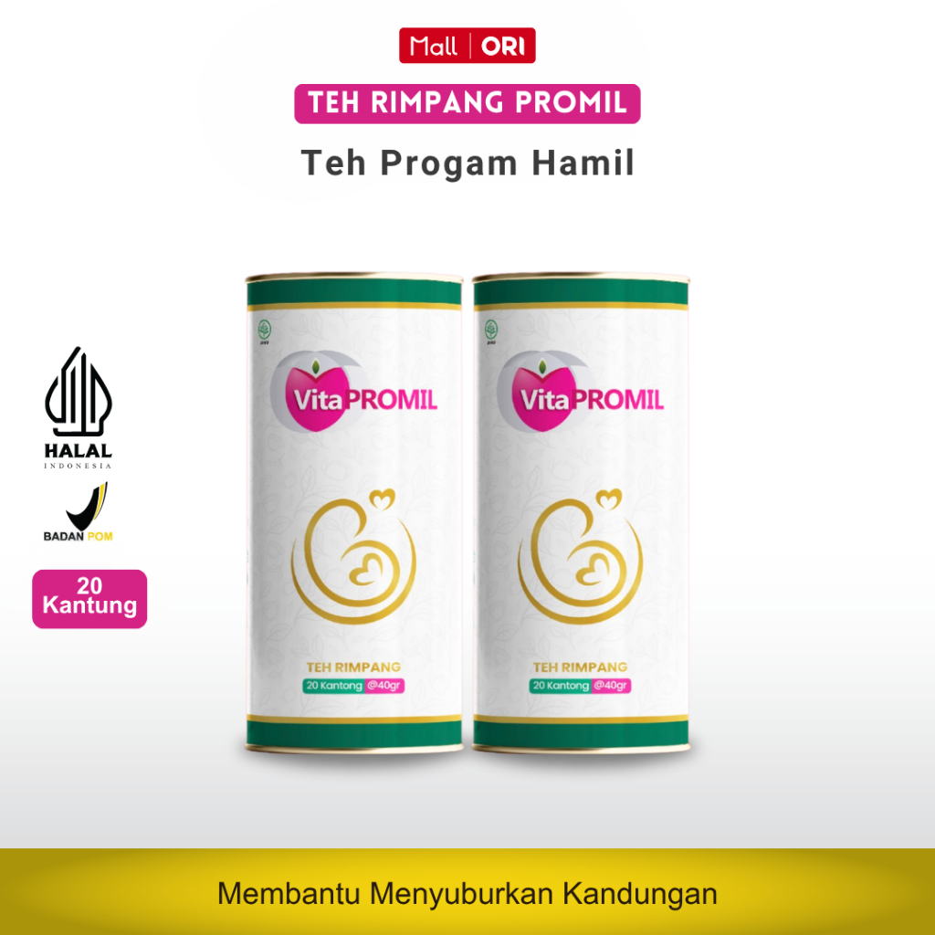 

2 KALENG Teh Rimpang VitaPromil Program Hamil Teh Celup Rempah Rimpang 100% Herbal Bahan Alami 20 Kantung
