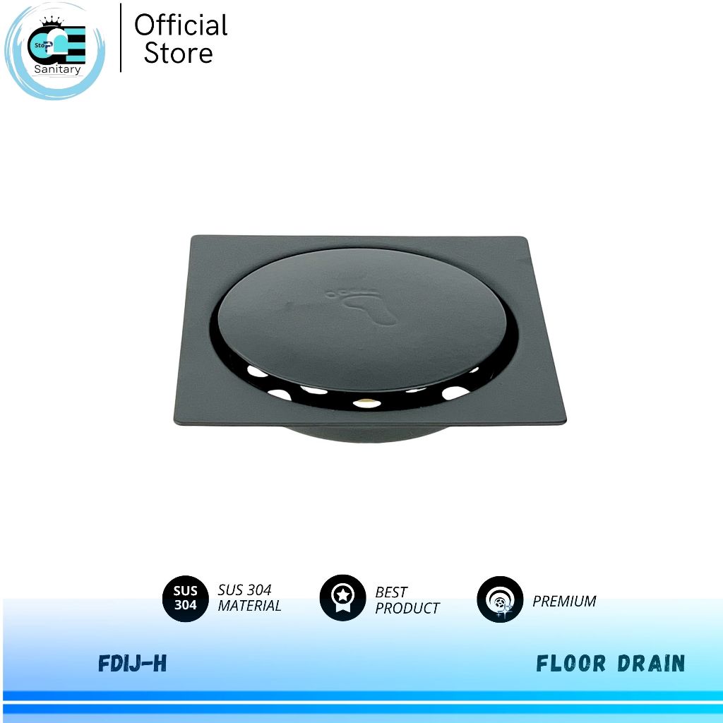 ots Floor Drain Saringan Got Injak 4inch Hitam Anti Kecoa Anti Bau - Fio