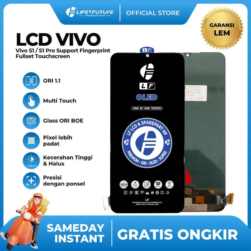 LF - LCD Vivo S1 / S1 Pro Support Fingerprint Fullset Touchscreen