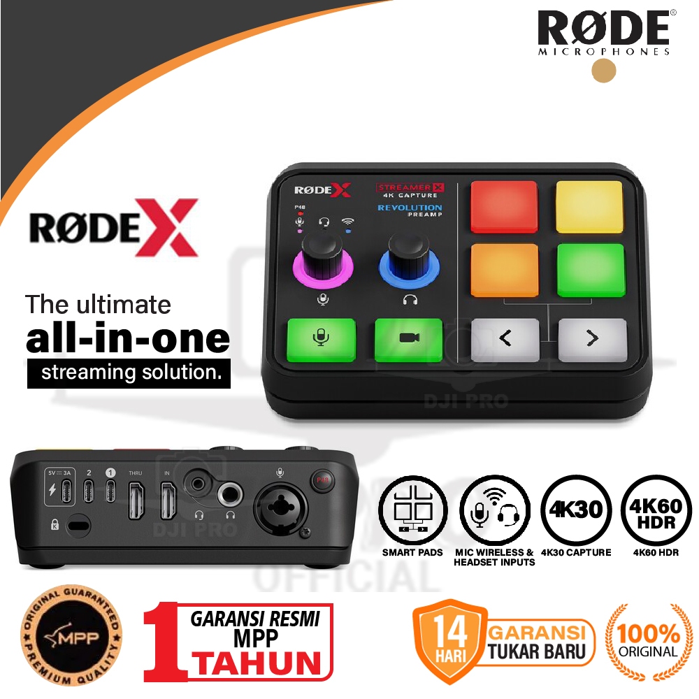 RODE Streamer X Audio Interface and Video Capture Card / Video Streaming Console Garansi Resmi