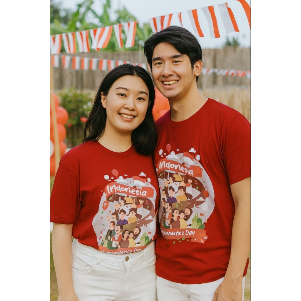 Mikiee_miniee Kaos 17 agustus cowok cewek / Tshirt Kemerdekaan Oversize Couple