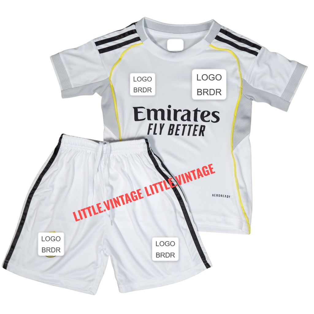 SIZE 16-18 - 1 SET SETELAN JERSEY ANAK ANAK MADRID HOME 2025 2026 - BAJU BOLA KIDS - CELANA BOLA ANA