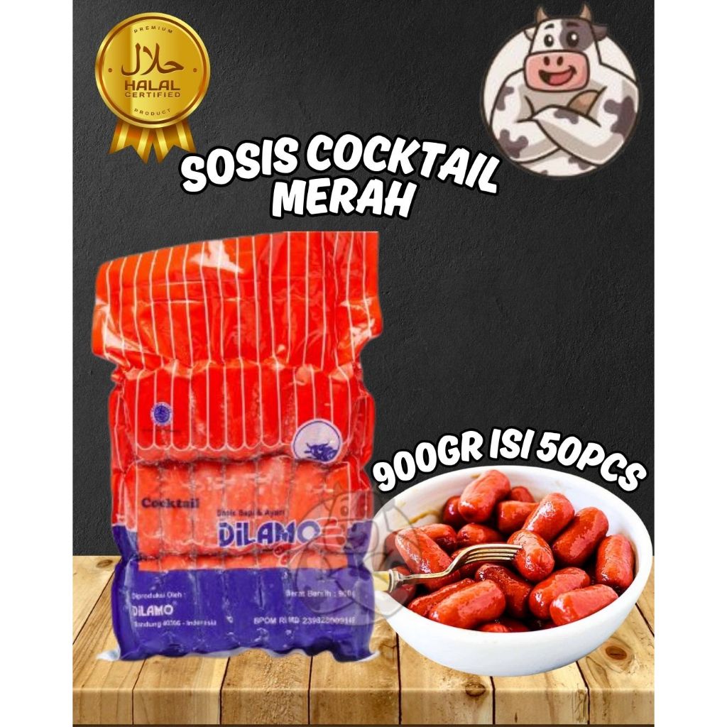 

DILAMO SOSIS BEEF COCKTAIL MERAH/ SOSIS COCKTAIL/ SOSIS MERAH 900GR ISI 50PCS
