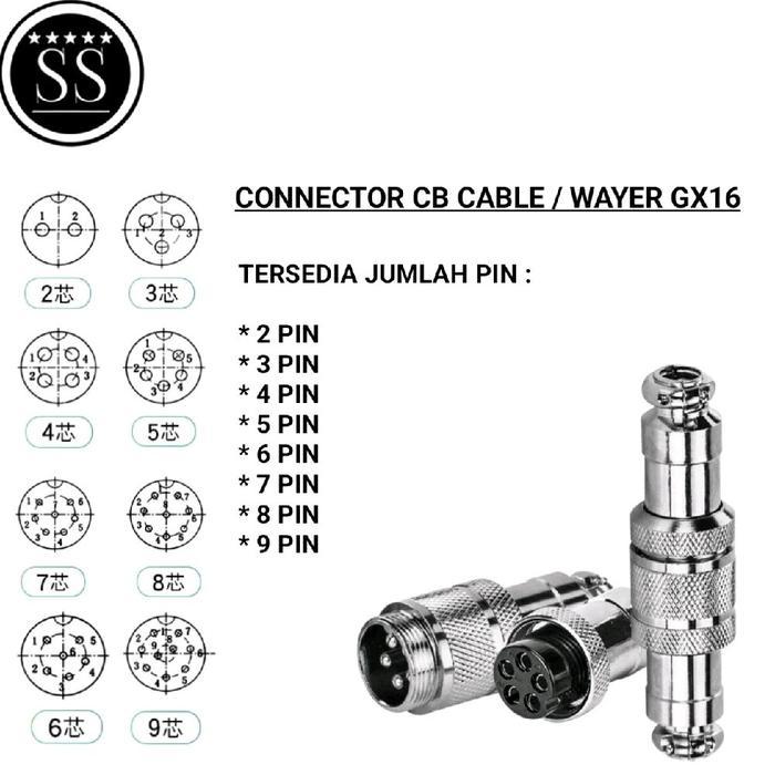 Connector CB Cable / Wayer GX16 / Konektor CB GX16 Male Female