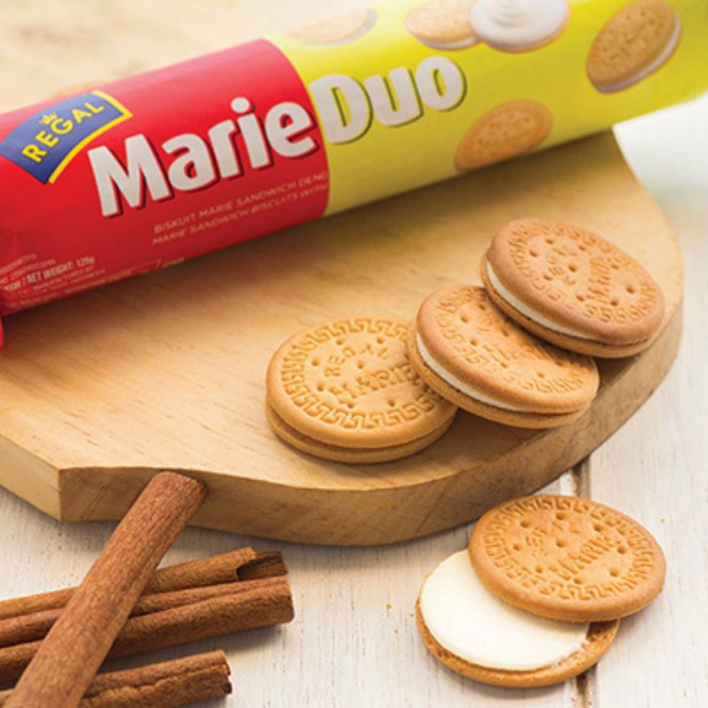 

REGAL MARIE DUO BISKUIT ROLL CREAM RASA COKLAT | VANILLA | KACANG NETTO 100 GR