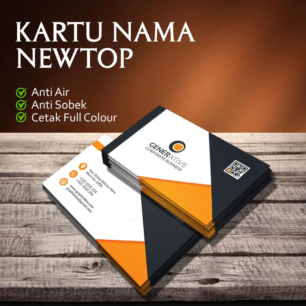

Cetak Kartu Nama Bahan Newtop (Anti Air - Anti Sobek Cetak Full Color 2 SISI)