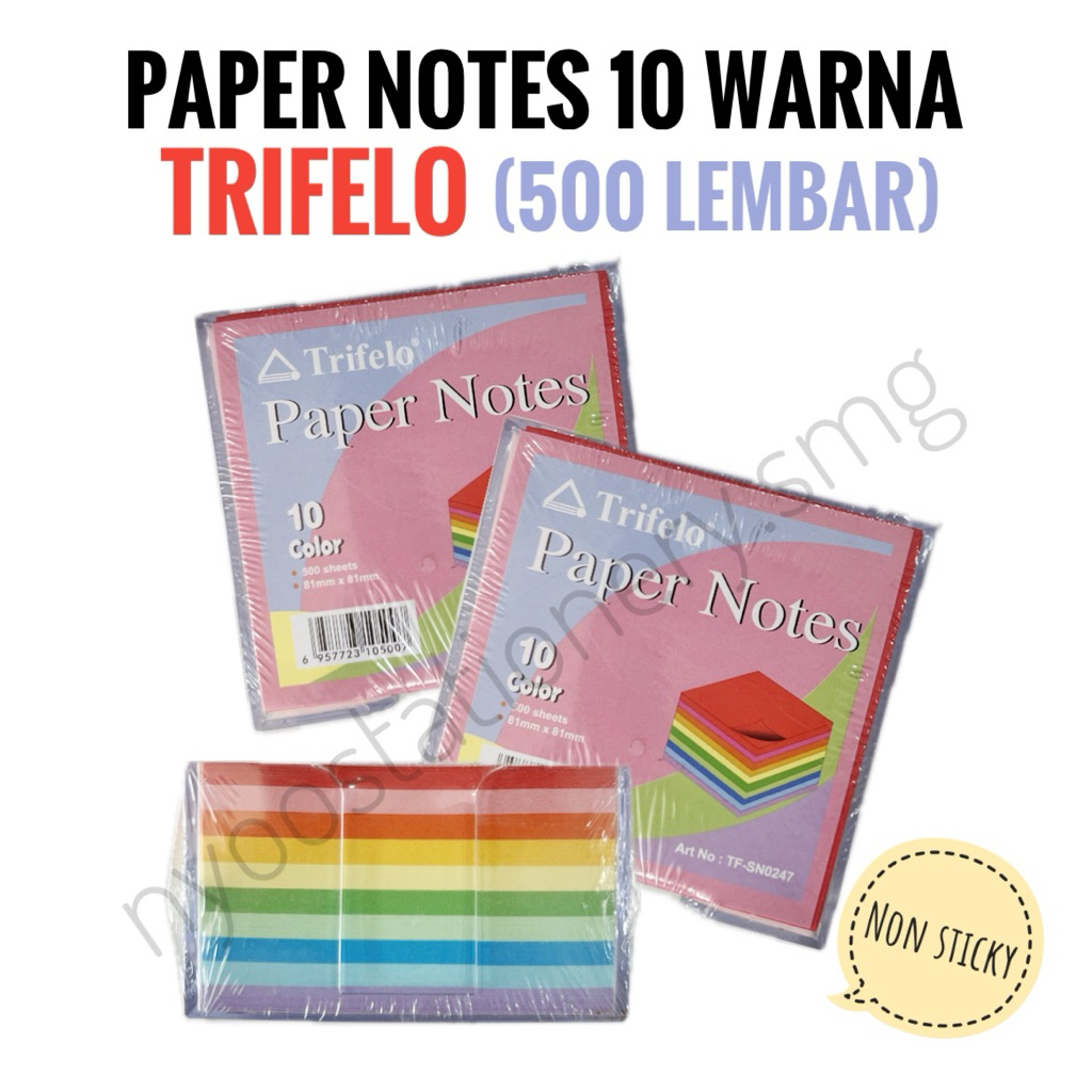 

PAPER NOTES + AKRILIK ISI 500 LEMBAR 10 WARNA 81x81mm