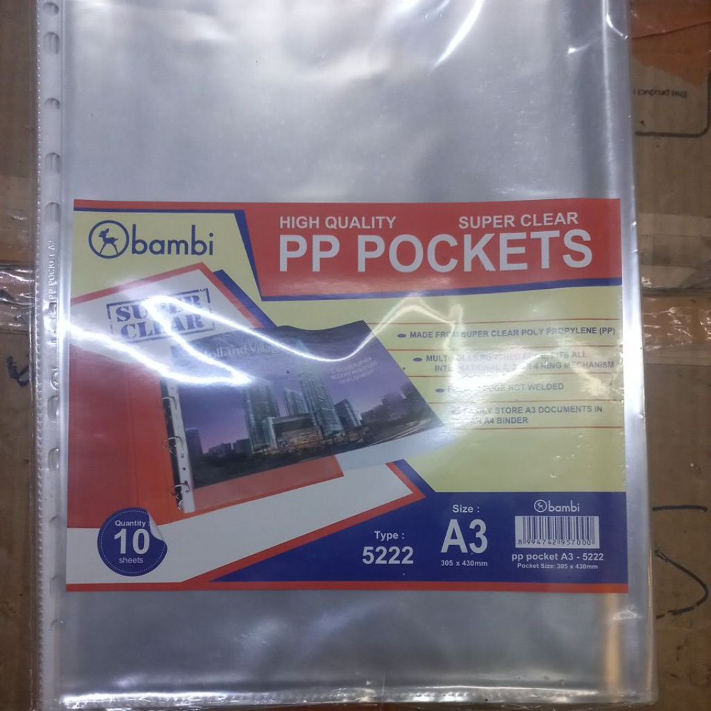 

Pp Pocket A3 Bambi Landscape isi 10 Lembar