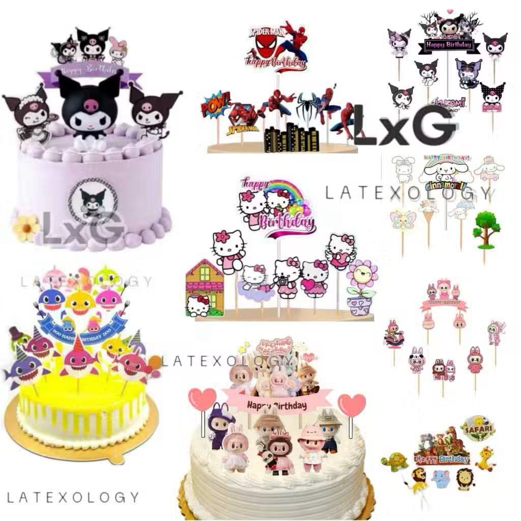 Makassar/ TOPPER HIASAN KUE Toper Karakter Murah Hiasan Kue Ulang Tahun Tusukan