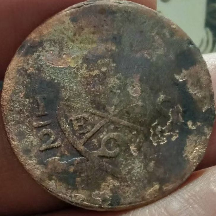 koleksi koin kuno 1/2 stuiver java veic 1813