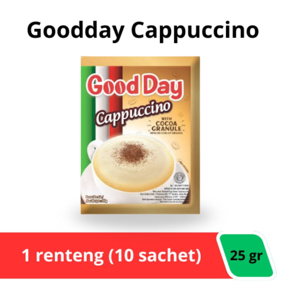

promo harga grosir good day cappuccino 1 renteng isi 10pcs