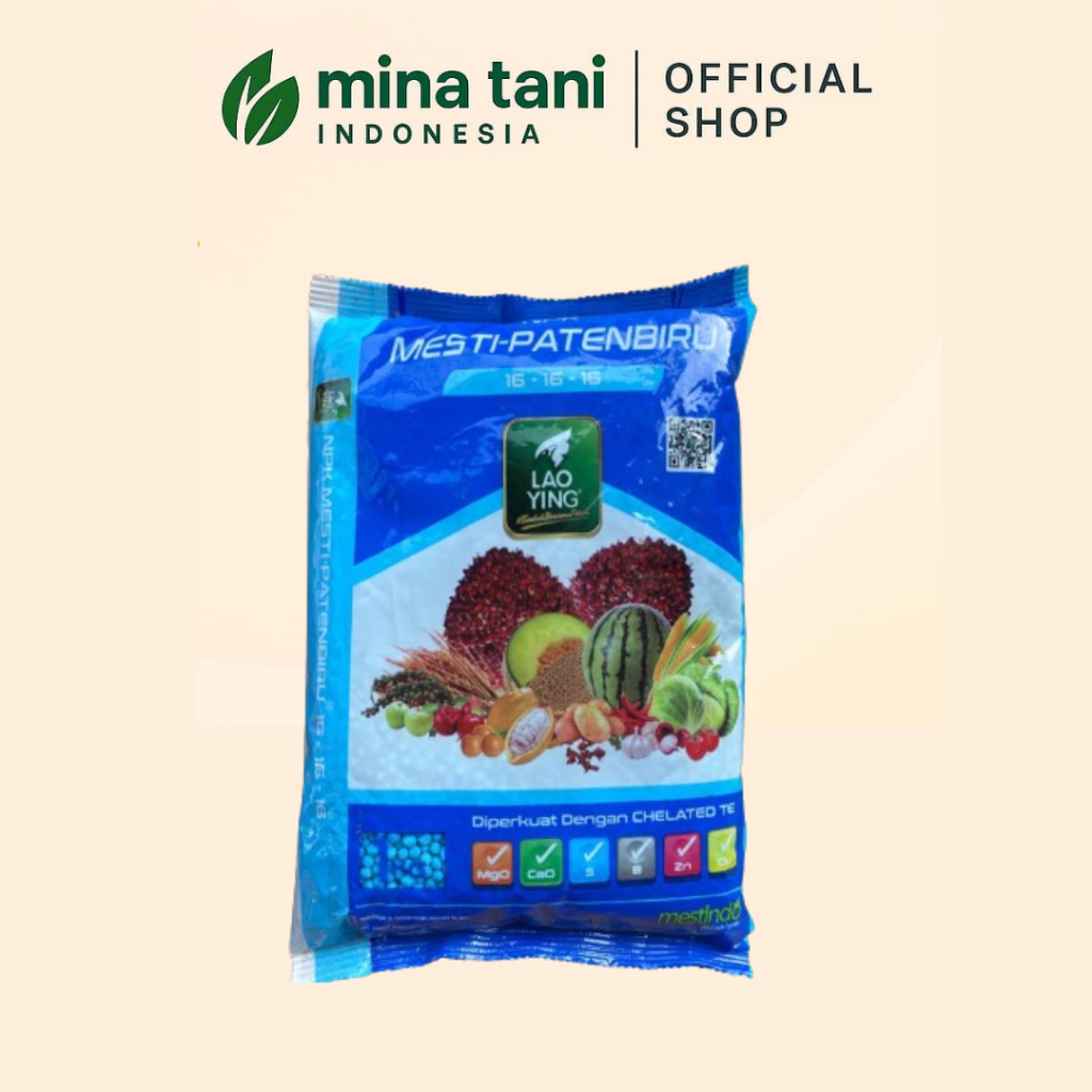 Pupuk NPK 16 16 16 MESTI PATEN BIRU Lao Ying 1 KG